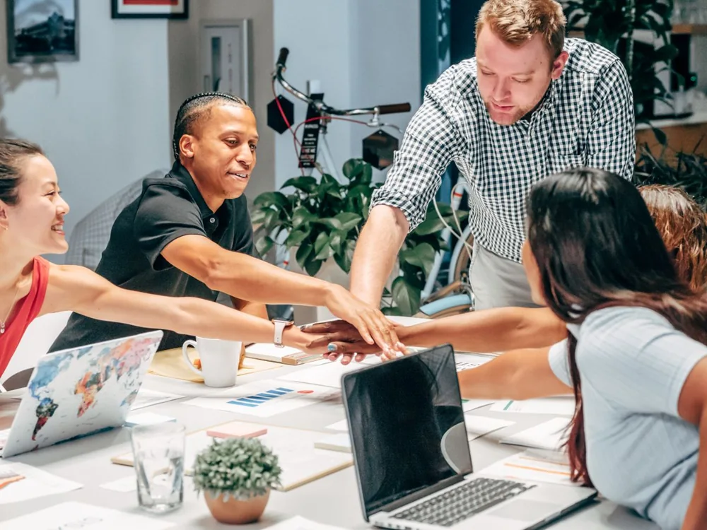 People collaborating around a table