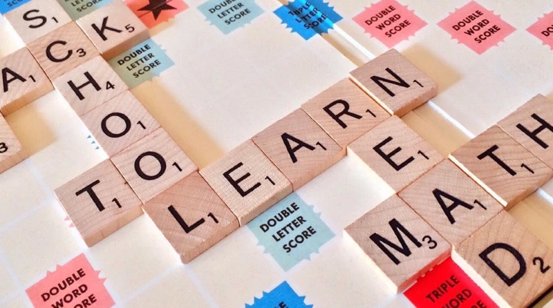 Letter tiles representing learning