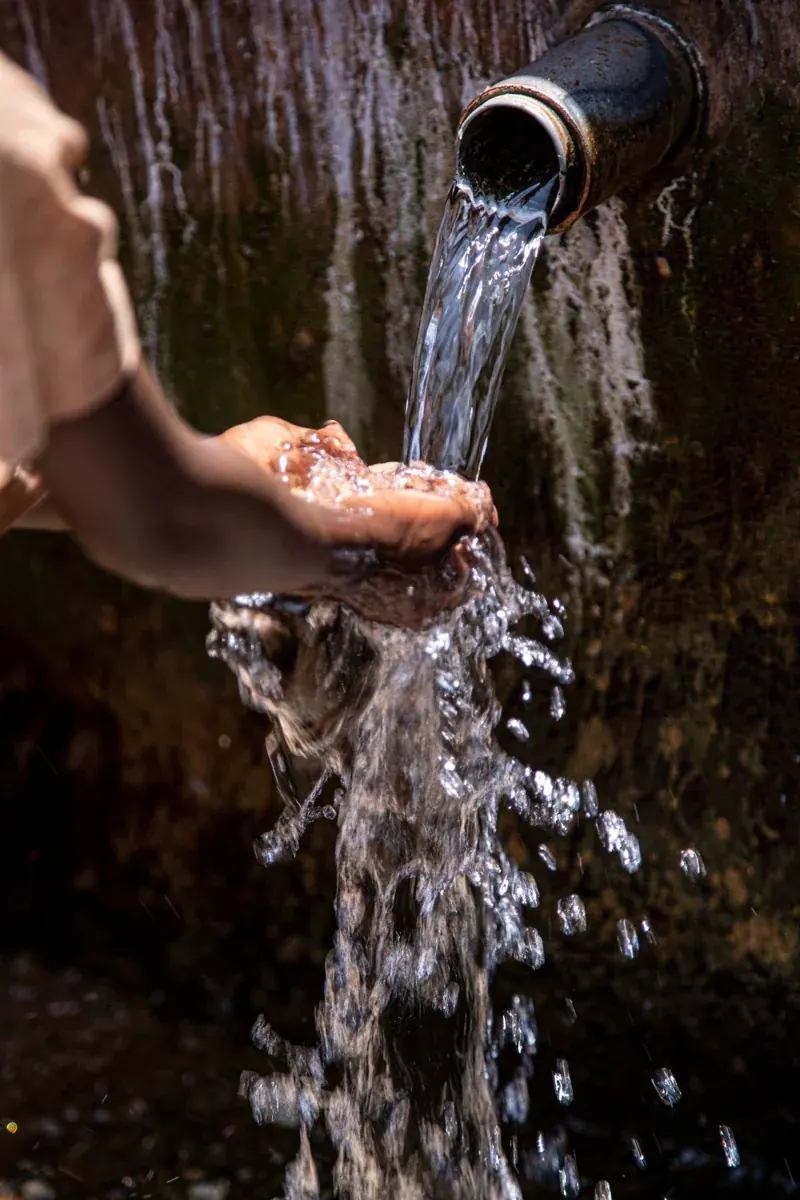 Clean water flowing from a tap